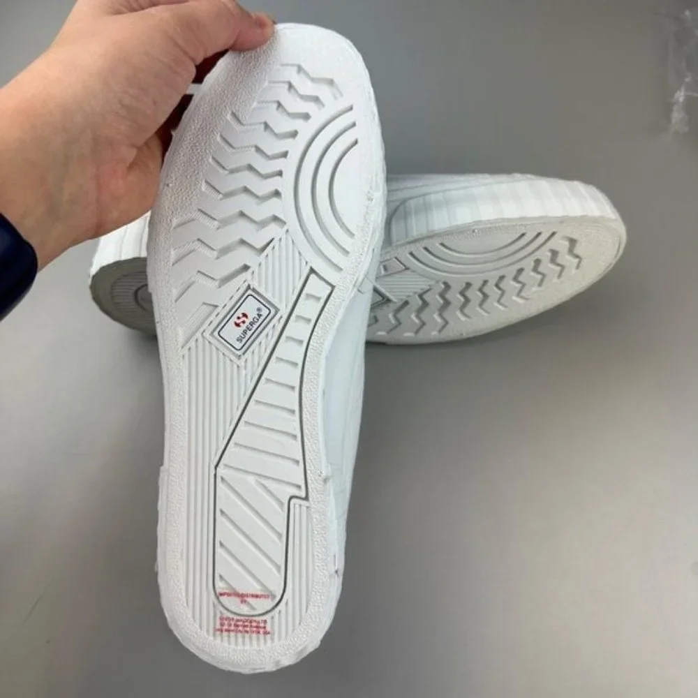 Superga 2630 COTU Canvas Sneaker in White & Rose - Picture 7 of 7